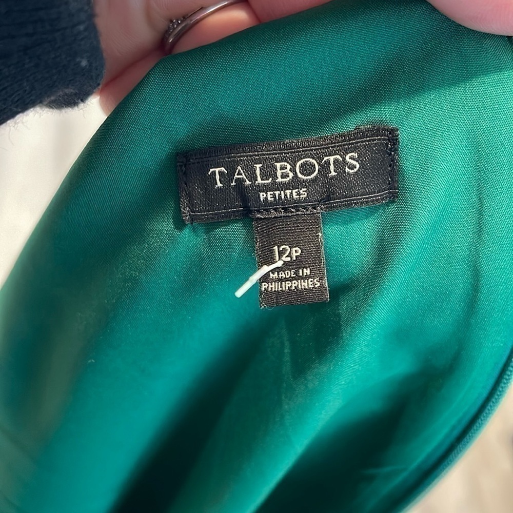Talbots Green Floral Dress, Size 12 petite - Picture 2 of 9